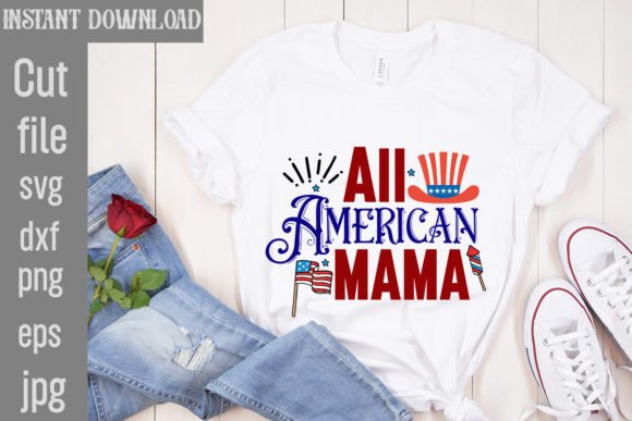 All American Mama SVG: Graphics for T-Shirt Designs