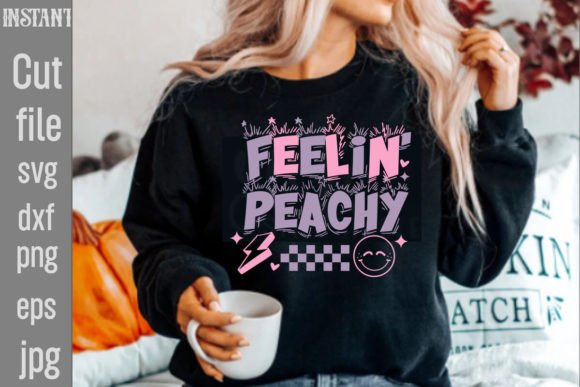 Feelin Peachy Retro Graphics for T-Shirt Designs