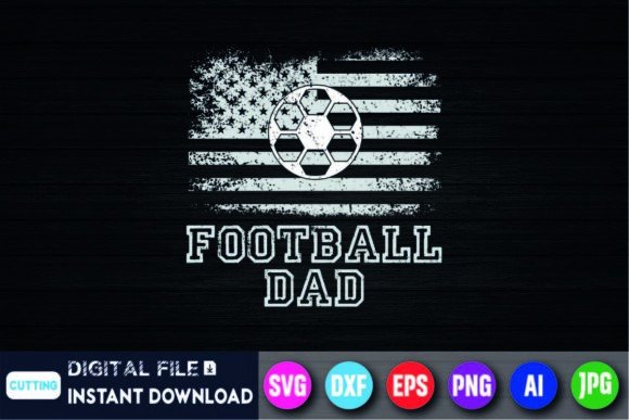 Vintage Football Dad Flag: Graphics for T-Shirt Designs